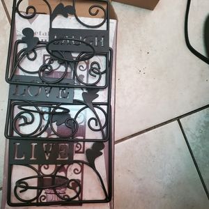 NWOT  Metal Sconce Set "Live, Love & Laugh
